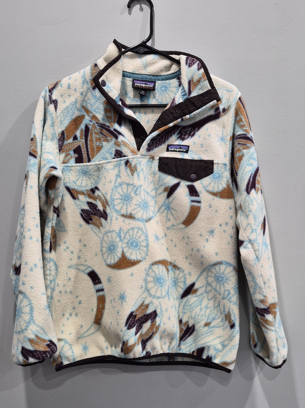 Patagonia Lightweight Synchilla Snap-T Fleece Pullover Harvest Moon Owl